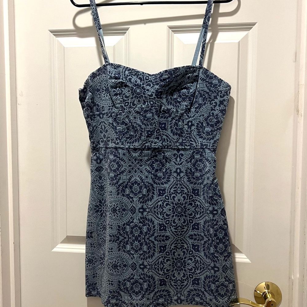 Urban Outfitters mini blue pattern dress